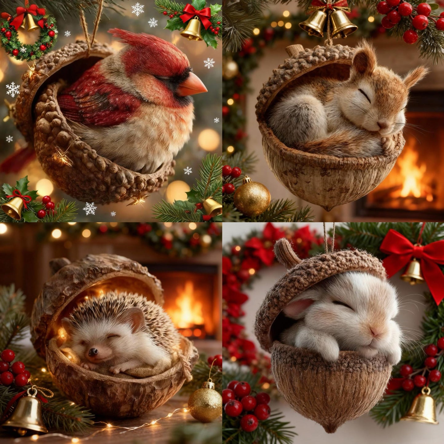 🎁❤️Leśne zwierzątka – ozdoby z żołędzi na przytulne leśne Święta