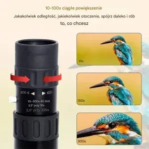 10–300× Zoom HD przenośny, wysokowydajny teleskop do obserwacji na duże odległości, specjalnie zaprojektowany do oglądania ciał niebieskich i gwiazdozbiorów
