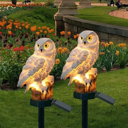 Oświetlenie solarne do ogrodu na trawnik 🌿 | Zewnętrzne oświetlenie solarne na ścieżki, odporne IP65, w kształcie sowy 🦉✨