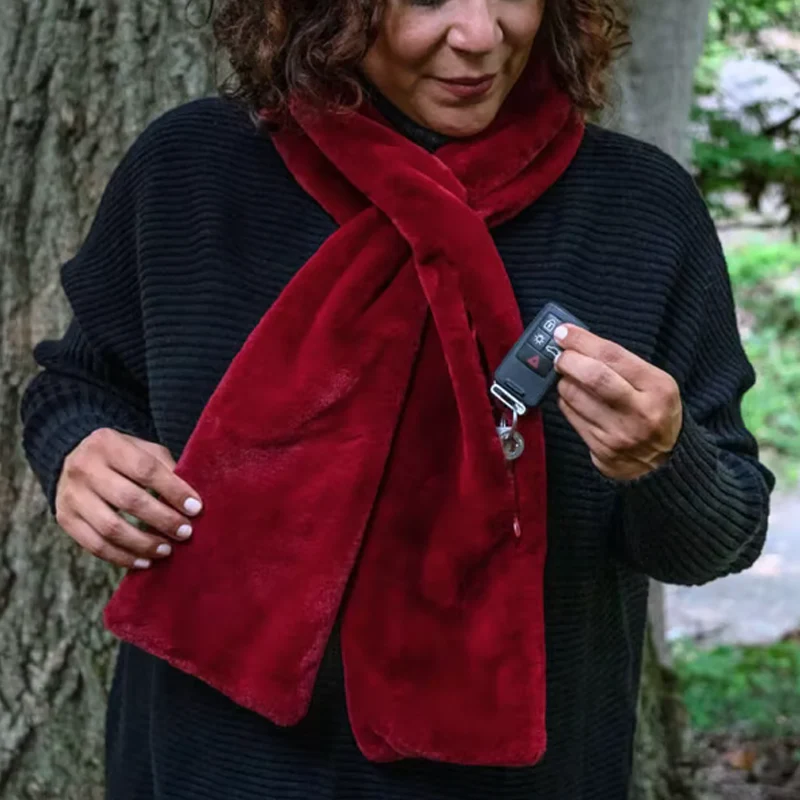 🎁Noworoczna zniżka 50 %!! ⚡Ponad 50 000 sprzedanych sztuk! 🧣Ekstra miękki i ciepły szal ze sztucznego futra z ukrytą kieszenią na zamek