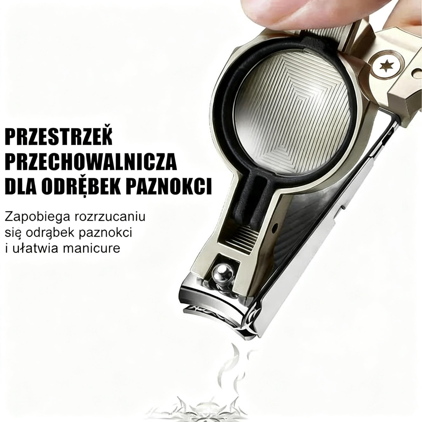Specjalnie zaprojektowane dla seniorów nożyczki do paznokci przeciw rozpryskiwaniu , z lupą 🔍 dla precyzyjnego i bezpiecznego przycinania