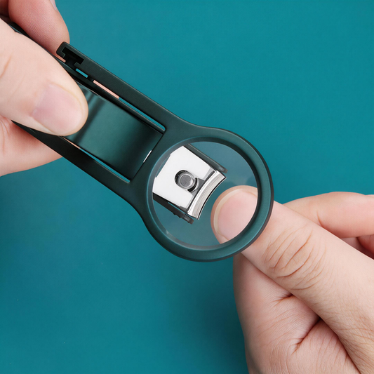 Obcinacz do paznokci z lupą 🔍 – dla seniorów, bez rozpryskujących się odłamków ✂️, zdrowe i bezpieczne użytkowanie