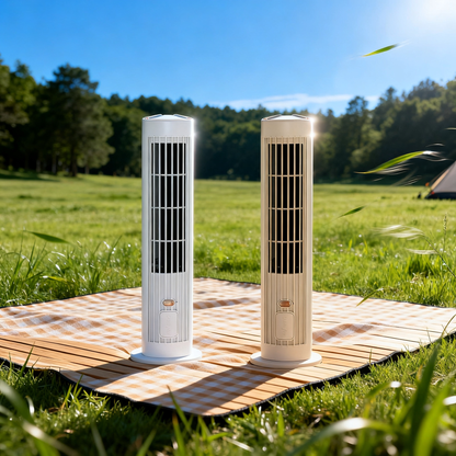 [🎉Ekskluzywna oferta dla członków]❄️ 2 w 1 ładowany przez USB biurkowy i stojący wentylator wieżowy – cichy mini wentylator do biura, nauki, kempingu i użytku na zewnątrz | przenośny, silny strumień powietrza, letni hit 🔥
