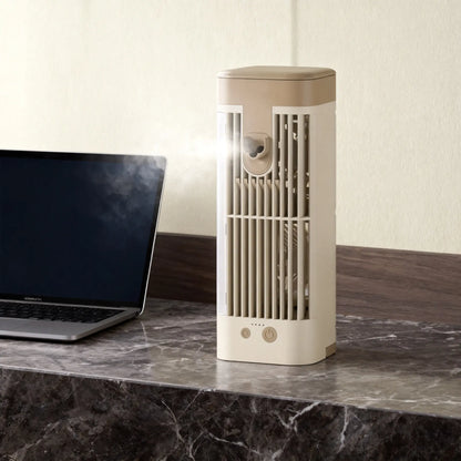 ❄️ Biurkowy Klimator Powietrza USB z Funkcją Mgiełki i Lampką LED – Możliwość Dodania Lodu dla Natychmiastowego Chłodzenia